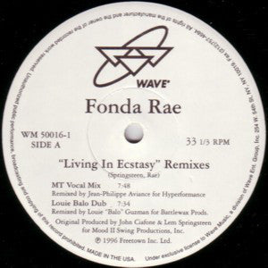 Fonda Rae : Living In Ecstasy (Remixes) (12")