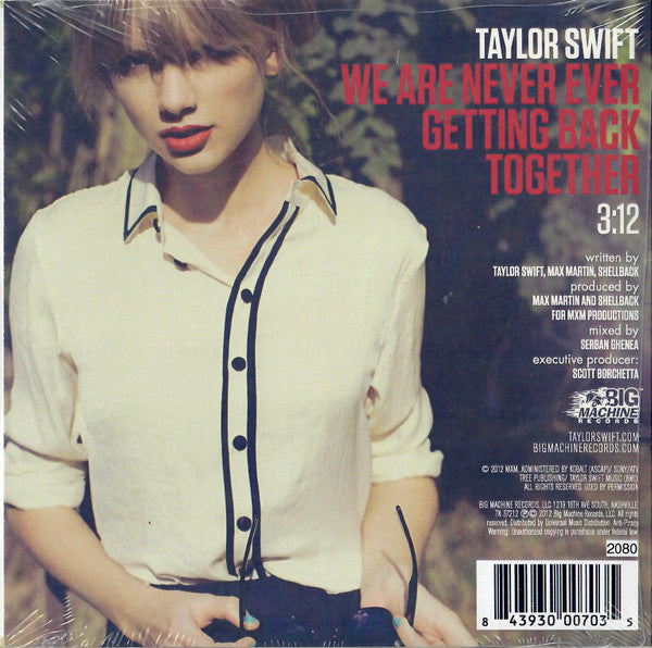 Taylor Swift : We Are Never Ever Getting Back Together (CD, Single, Ltd, Num)