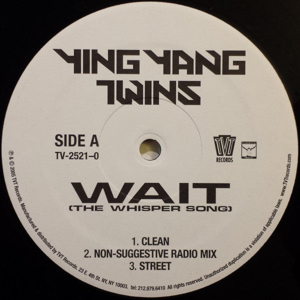 Ying Yang Twins : Wait (The Whisper Song) (12")