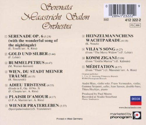 Maastrichts Salon Orkest : Serenata (CD, Album, RE)