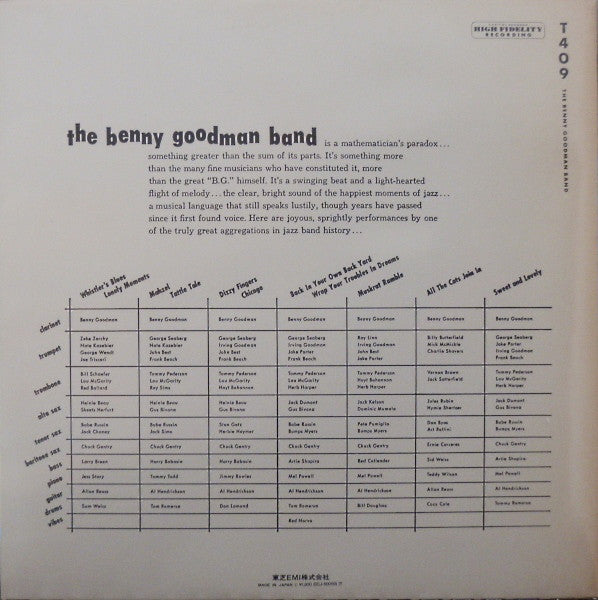 The Benny Goodman Band : The Benny Goodman Band (LP, Album, Mono, RE)