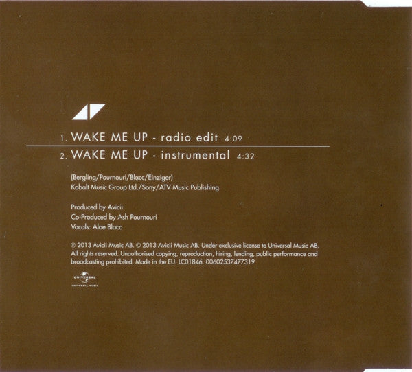 Avicii : Wake Me Up (CD, Single)