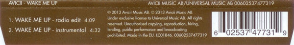 Avicii : Wake Me Up (CD, Single)