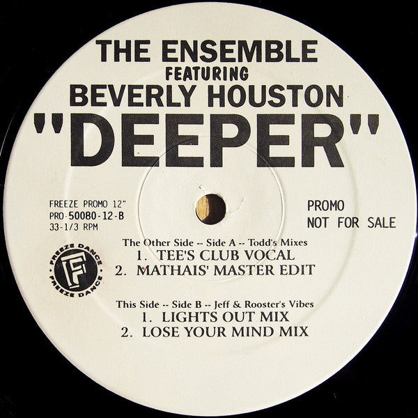 The Ensemble Featuring Beverly Houston : Deeper (12", Promo)