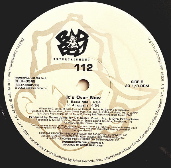 112 : It's Over Now (12", Single, Promo)