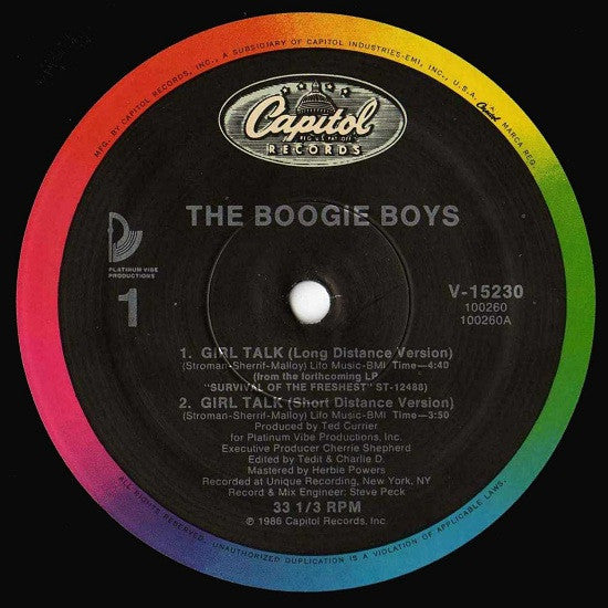 Boogie Boys : Girl Talk (12", Single)