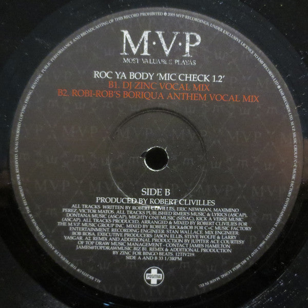 M.V.P. : Roc Ya Body  'Mic Check 1,2' (12")