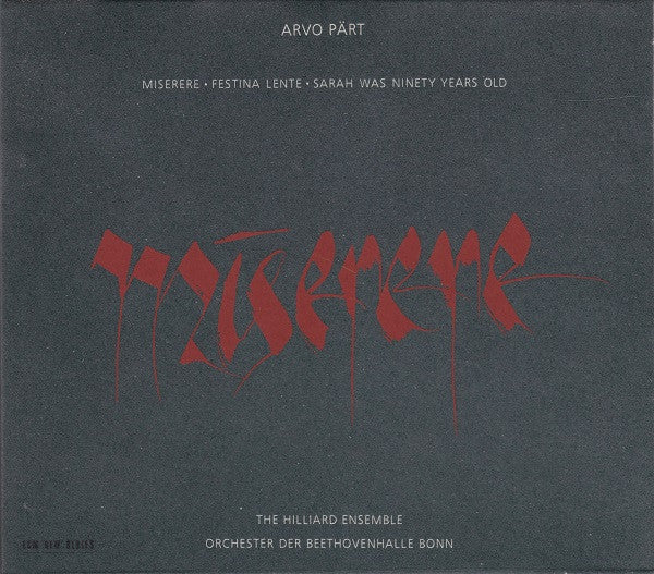 Arvo Pärt : Miserere (CD, Album)