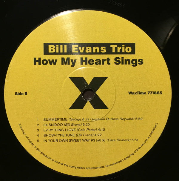 The Bill Evans Trio : How My Heart Sings (LP, Album, Ltd, RE, RM, 180)