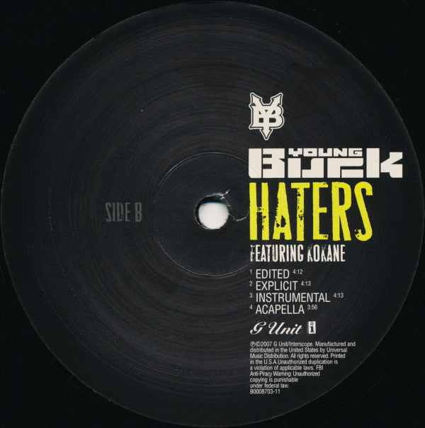 Young Buck : Get Buck / Haters (12")