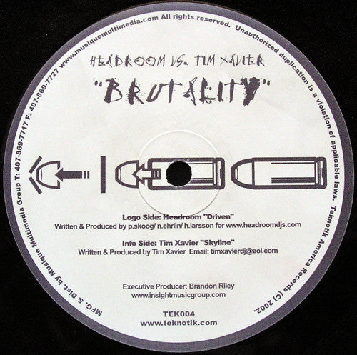 Headroom vs. Tim Xavier : Brutality (12")