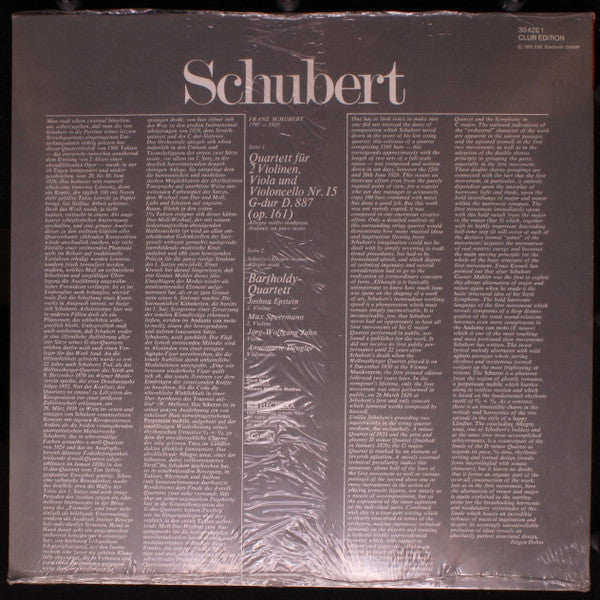 Franz Schubert - Bartholdy Quartett : Streichquartett Nr.15 G-Dur D.887 (LP, Album, Club)