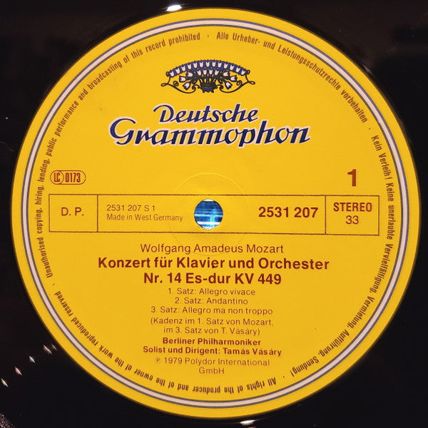 Wolfgang Amadeus Mozart • Berliner Philharmoniker • Tamás Vásáry : Klavierkonzerte Nr. 14 & 26 »Krönungskonzert« (LP)