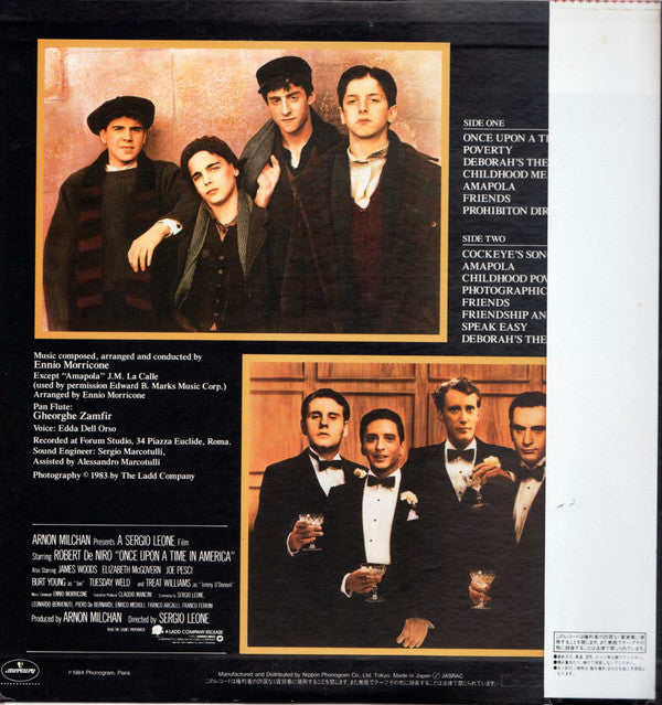 Ennio Morricone : Once Upon A Time In America (Original Motion Picture Soundtrack) = ワンス・アポン・ア・タイム・イン・アメリカ (LP, Album)