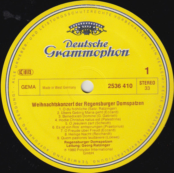 Regensburger Domspatzen, Georg Ratzinger : Weihnachtskonzert · A Christmas Concert (LP)