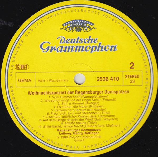 Regensburger Domspatzen, Georg Ratzinger : Weihnachtskonzert · A Christmas Concert (LP)