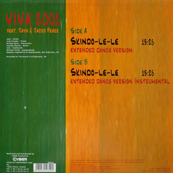 Viva 2001 Feat. Jaya (2) & Jacko Peake : Skindo-Le-Le (12")