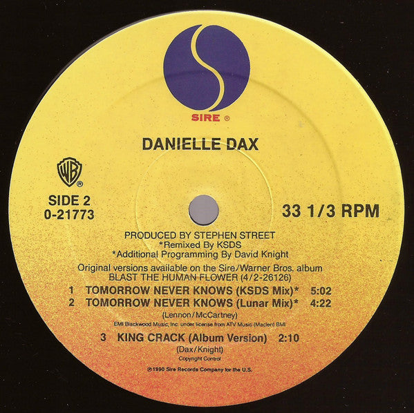 Danielle Dax : Tomorrow Never Knows (12", Maxi)