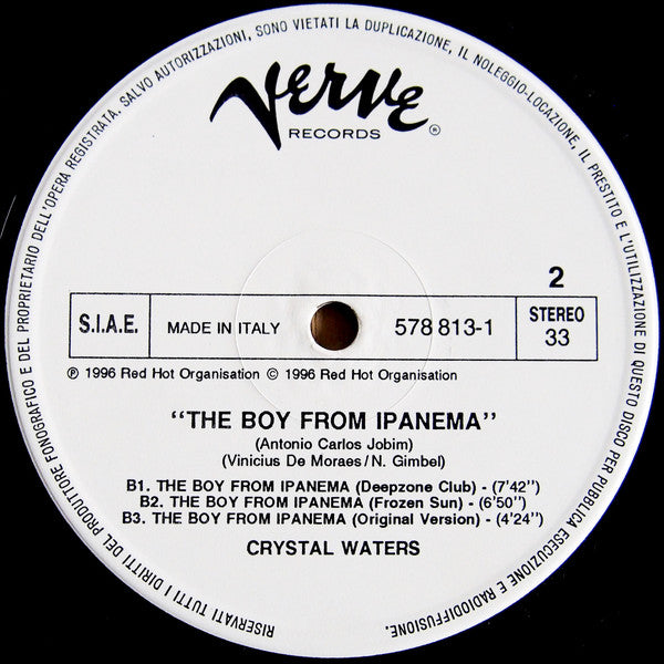 Crystal Waters : The Boy From Ipanema (12")