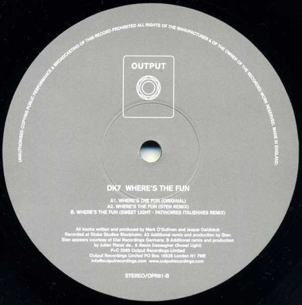 DK7 : Where's The Fun (12")