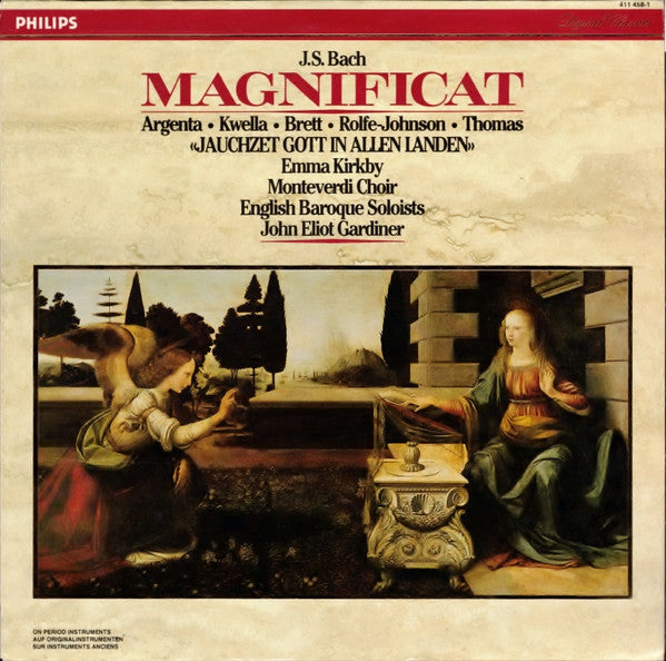 Johann Sebastian Bach - The Monteverdi Choir, The English Baroque Soloists, John Eliot Gardiner, Nancy Argenta, Patrizia Kwella, Charles Brett, Anthony Rolfe Johnson, David Thomas (9) / Emma Kirkby : Magnificat / "Jauchzet Gott In Allen Landen" (LP, Album)