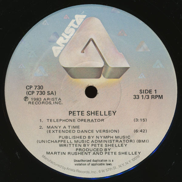 Pete Shelley : Telephone Operator (12")