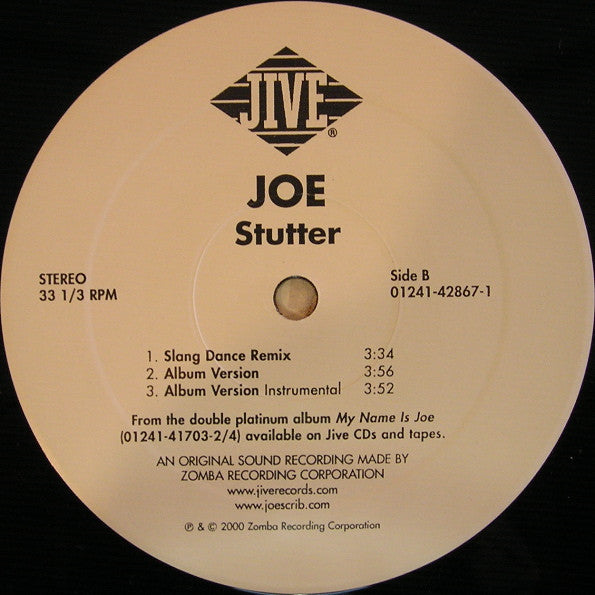 Joe Featuring Mystikal : Stutter (Remixes) (12")