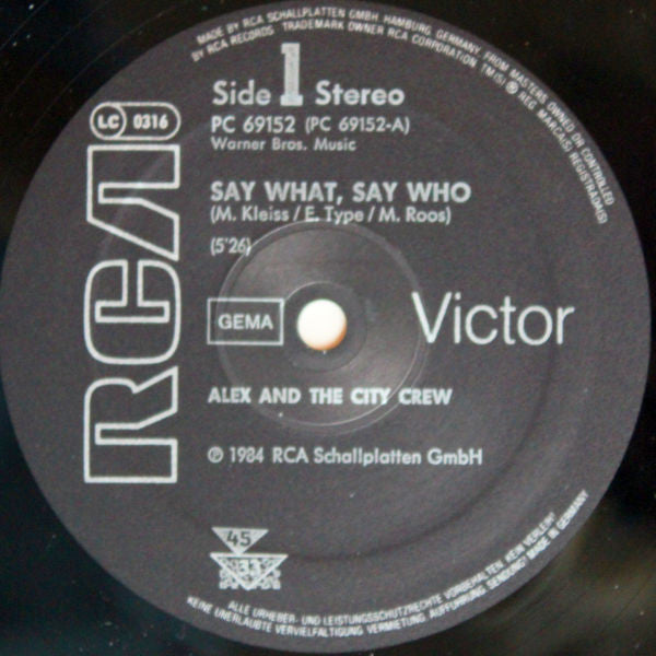 Alex And The City Crew : Say What, Say Who (12", Maxi)