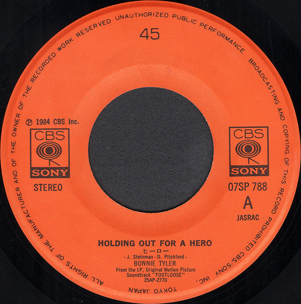 Bonnie Tyler : Holding Out For A Hero (7", Single)