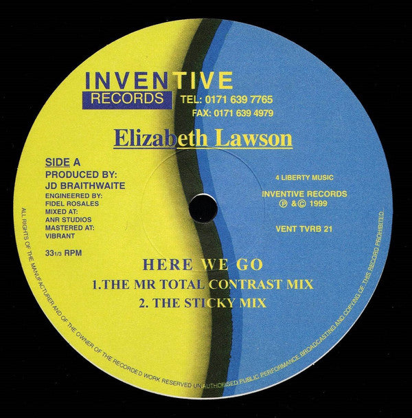 Elizabeth Lawson : Here We Go (The Tastemakers Cuts) (12", Ltd, S/Edition)