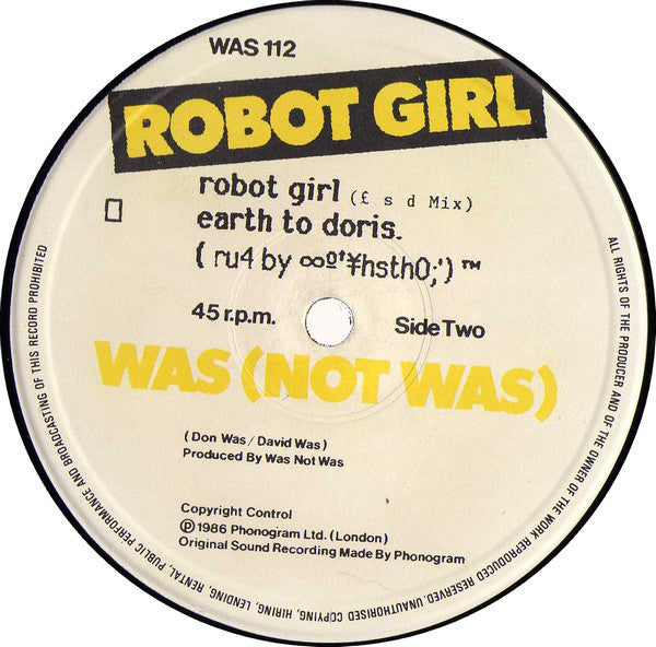 Was (Not Was) : Robot Girl (12")