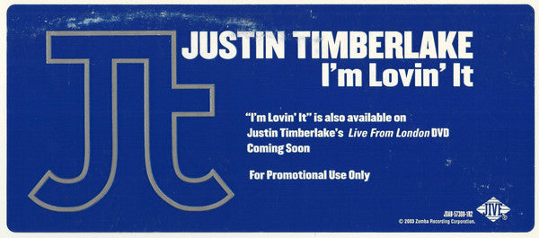 Justin Timberlake : I'm Lovin' It (12", Promo)