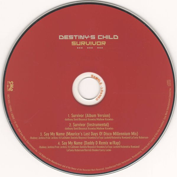 Destiny's Child : Survivor (CD, Single, Promo)