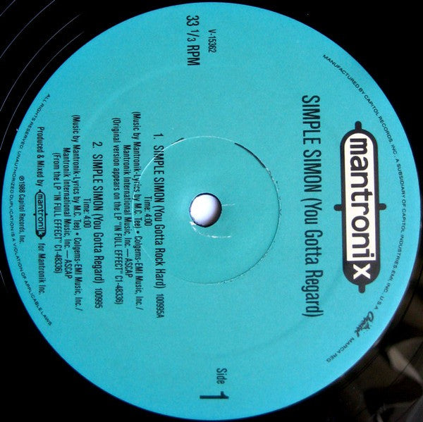 Mantronix : Simple Simon (You Gotta Regard) (12", Single)