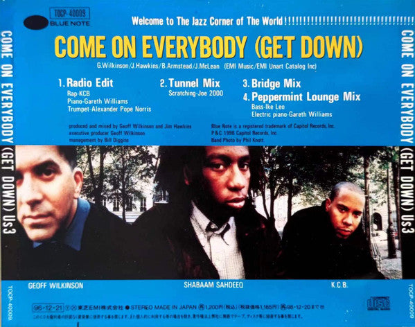 Us3 : Come On Everybody (Get Down) (CD, Maxi, Promo)