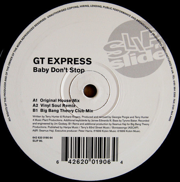 GT X-Press : Baby Don't Stop (2x12")