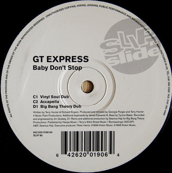 GT X-Press : Baby Don't Stop (2x12")