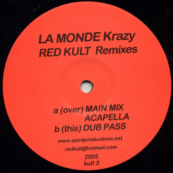 DJ La Monde : Krazy (Red Kult Remixes) (12")