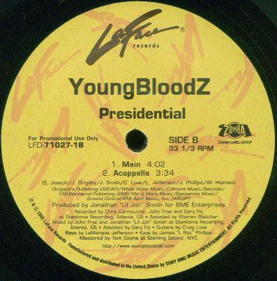 YoungBloodZ : Presidential (12", Promo)