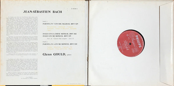 Johann Sebastian Bach, Glenn Gould : Partitas Nos 5 Et 6 / 2 Fugues Extraites Du Clavecin Bien Tempéré (LP)