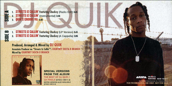 DJ Quik : Streets Iz Callin' (12", Promo)