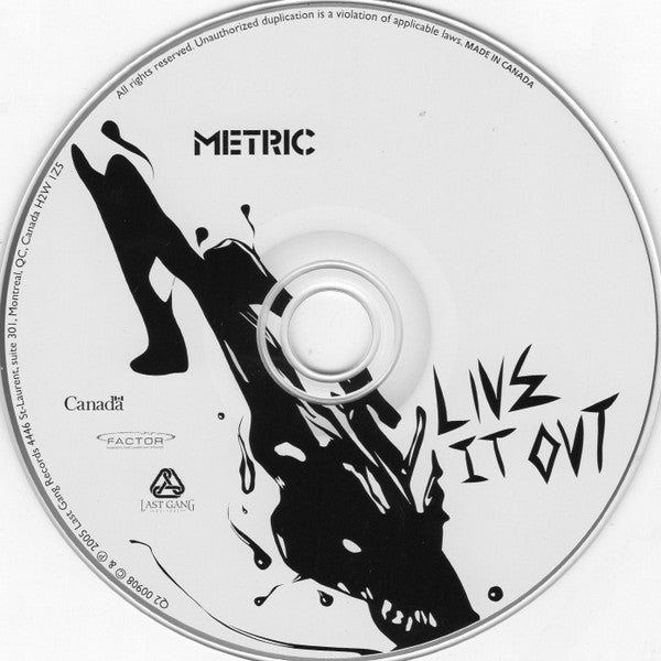 Metric : Live It Out (CD, Album, Dig)