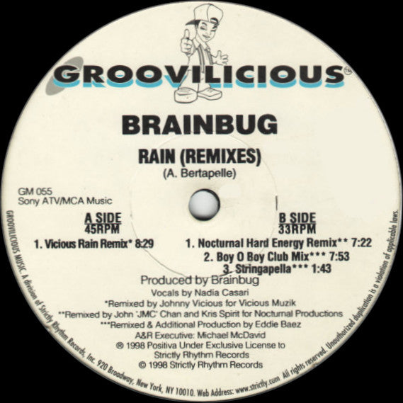 Brainbug : Rain (Remixes) (12")