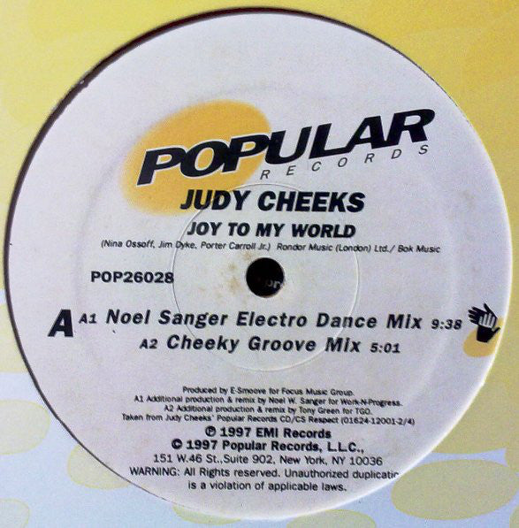 Judy Cheeks : Joy To My World (12", Ora)