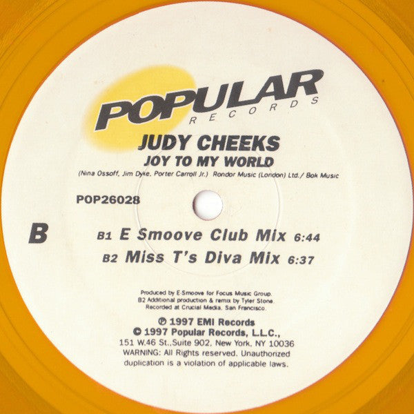 Judy Cheeks : Joy To My World (12", Ora)