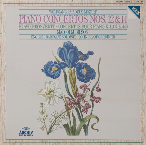 Wolfgang Amadeus Mozart - Malcolm Bilson • The English Baroque Soloists • John Eliot Gardiner : Piano Concertos Nos. 12 & 14 • Klavierkonzerte • Concertos Pour Piano K.414 & K.449 (LP, Album, Gat)