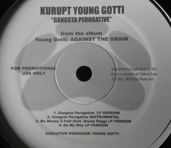 Young Gotti : Gangsta Perogative (12", Promo, Unofficial)