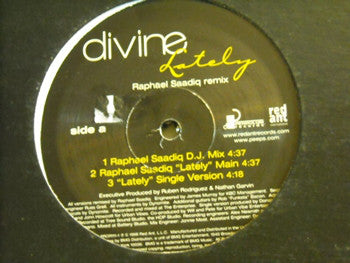 Divine (2) : Lately (Raphael Saadiq Remix) (12", Promo)