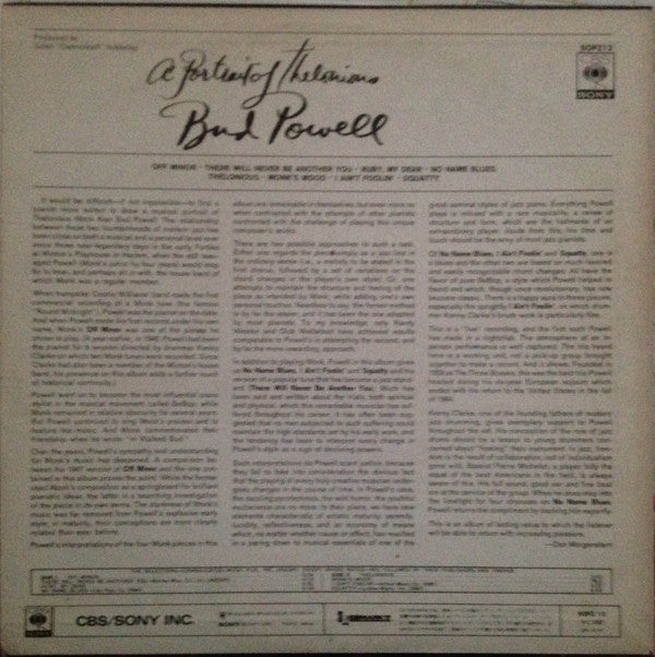 Bud Powell : A Portrait Of Thelonious (LP, Album, RE)