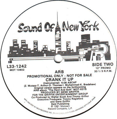 Arb : Crank It Up (12", Promo)